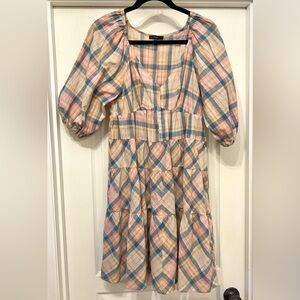 Anthropologie Drew 100% cotton plaid dress